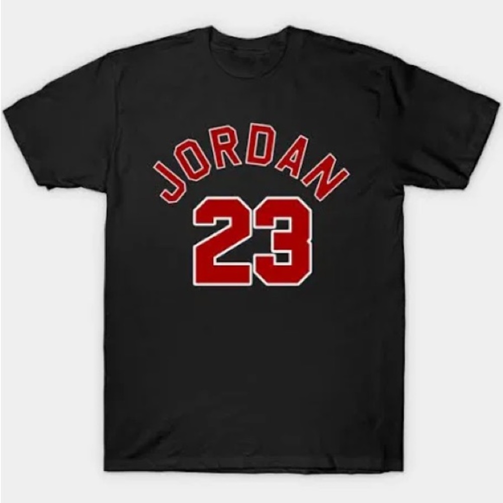 Jordan Men's Black and Red Graphic Tee